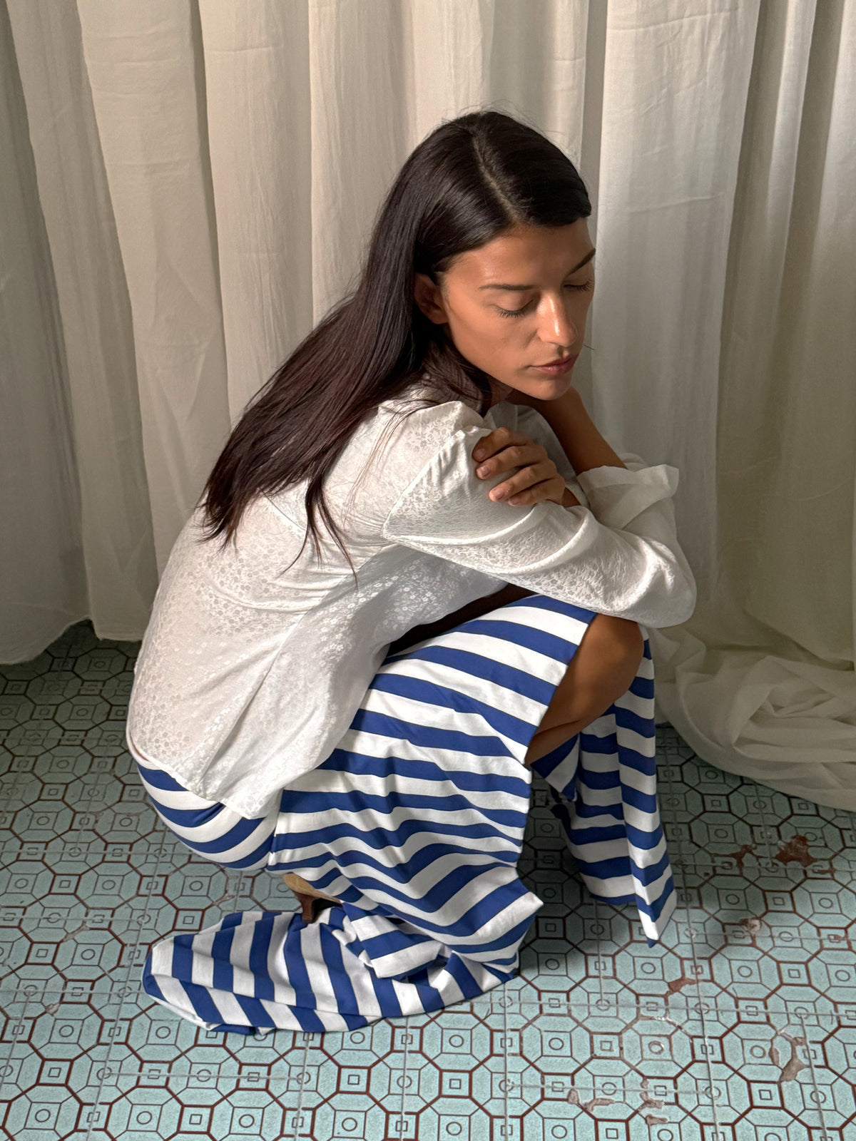 Giorgia Skirt - Blue&White Stripes