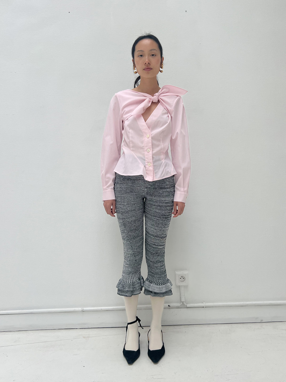 Twist Shirt - Pink Pinstripes